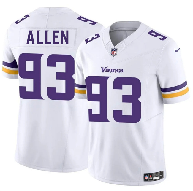 Men's White Minnesota Vikings #93 Jonathan Allen 2025 F.U.S.E. Vapor Untouchable Limited Stitched Jersey